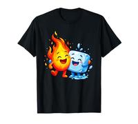 Funny Fire and Ice Cube Kawaii Amistad Amor Camiseta