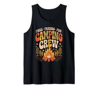 Funny Fires Friends Fun Camping Crew Aventura al aire libre Retro Camiseta sin Mangas