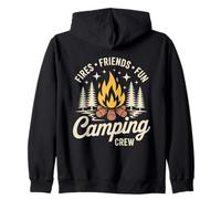 Funny Fires Friends Fun Camping Crew Aventura al aire libre Retro Sudadera con Capucha