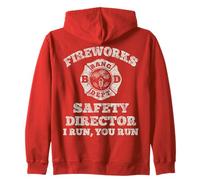 Funny Fireworks Safety Director Firefighter America Red Pyro Sudadera con Capucha