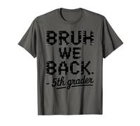 Funny First Day of School 5th Fifth Grader Bruh We Back Camiseta