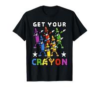 Funny First Day of School Get Your Crayon Dabbing Crayons Camiseta
