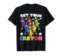 Funny First Day of School Get Your Crayon Dabbing Crayons Camiseta