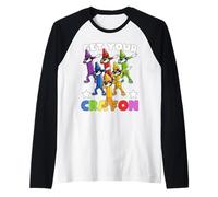 Funny First Day of School Get Your Crayon Dabbing Crayons Camiseta Manga Raglan