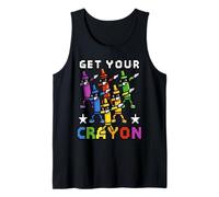 Funny First Day of School Get Your Crayon Dabbing Crayons Camiseta sin Mangas