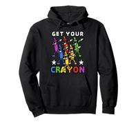 Funny First Day of School Get Your Crayon Dabbing Crayons Sudadera con Capucha