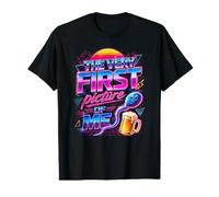 Funny First Picture of Me Synthwave Biology Humor para Adultos Camiseta gráfica económica
