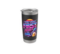 Funny First Picture of Me Synthwave Biology Humor para adultos Vaso térmico de acero inoxidable de doble pared