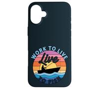 Funny Fisherman - Trabajar para vivir en vivo para pescar pesca retro Carcasa para iPhone 16 Plus