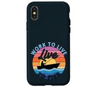 Funny Fisherman - Trabajar para vivir en vivo para pescar pesca retro Carcasa para iPhone X/XS