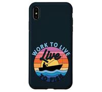 Funny Fisherman - Trabajar para vivir en vivo para pescar pesca retro Carcasa para iPhone XS Max