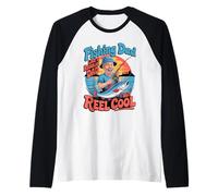 Funny Fishing Dad Like A Regular Dad But Reel Cool Camiseta Manga Raglan