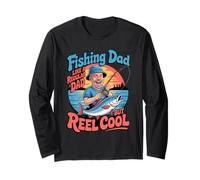 Funny Fishing Dad Like A Regular Dad But Reel Cool Manga Larga