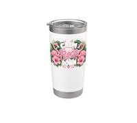 Funny Flamingo Calm The Flock Down Beach Tropical Summer Pun Vaso térmico de acero inoxidable de doble pared