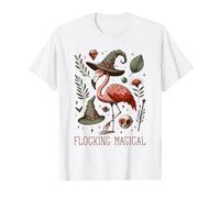 Funny Flamingo Pun Flocking Magical Pagan Wiccan Witch Camiseta