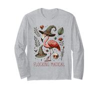 Funny Flamingo Pun Flocking Magical Pagan Wiccan Witch Manga Larga