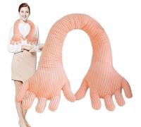 Funny Fleece Hand Pillow, Soft Long Arm-Shaped Hug Pillow with Palm Cushion, Plush Ergonomic Leg Pillows Side Sleepers, Nap Support for Couch Bed Office Chair Travel Rest or Gag