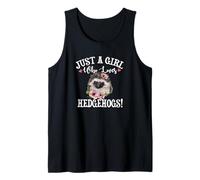 Funny Floral Kids Womens Girl Who Loves Hedgehogs Lover Camiseta sin Mangas