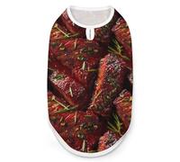 Funny Food Beef - Chaleco divertido para perro, sin mangas, para mascotas, sin botones, para gatos, talla XL