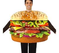 Funny Food Cosplay Outfit - Halloween Hamburguesa - Traje temático creativo | Disfraz de rendimiento de carácter ligero, ropa de fiesta y novedad con estilo sencillo para hombres y mujeres