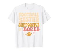 Funny Football Sister Supportive But Bored Groovy Camiseta gráfica económica, Hombre, Blanco, XL