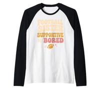 Funny Football Sister Supportive But Bored Groovy Camiseta Manga Raglan