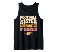 Funny Football Sister Supportive But Bored Groovy Camiseta sin Mangas