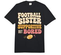 Funny Football Sister Supportive But Bored Groovy Comfort Colors Adult Heavyweight T-Shirt