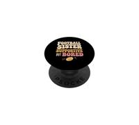 Funny Football Sister Supportive But Bored Groovy PopSockets PopGrip Adhesivo