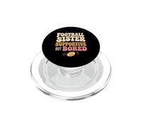 Funny Football Sister Supportive But Bored Groovy PopSockets PopGrip para MagSafe