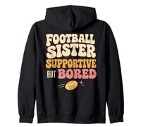 Funny Football Sister Supportive But Bored Groovy Sudadera con Capucha