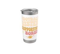 Funny Football Sister Supportive But Bored Groovy Vaso térmico de acero inoxidable de doble pared