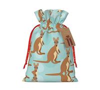 Funny For Kangaroo Zoo Bolsa de regalo con correa de cáñamo - Bolsa de regalo de Navidad, fiesta de cumpleaños, bolsa con cordón