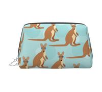 Funny for Kangaroo Zoo - Bolsa organizadora de artículos de aseo de piel, bolsa de maquillaje para mujer, Silver, Talla única, Neceser
