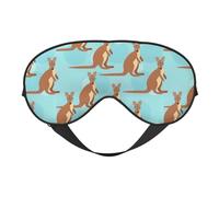 Funny for Kangaroo Zoo - Máscara de ojos reversible de doble cara, ajustable, suave, para dormir o dormir