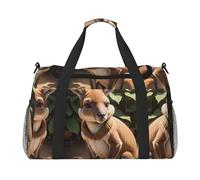 Funny for Kangaroo Zoo Print - Bolsa de viaje de gran capacidad, elegante bolsa funcional, Negro -, Talla única