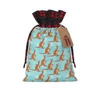 Funny For Kangaroo Zoo Print Christmas Drawstring Gift Bag Wrapping Needs for Christmas Bags Holiday Party Favors