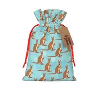 Funny For Kangaroo Zoo Print Reutilizable Eco-Friendly Gift Drawstring Bag For Party Favors Seasonal Celebrations