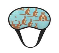 Funny for Kangaroo Zoo Print Sleep Solution Blackout Sleep Mask with Ear Orejeras - Travel Yoga Meditación