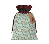 Funny For Kangaroo Zoo Print Xmas Drawstring Eco-Friendly Gift Bags for Christmas Party Wrapping Present Needs