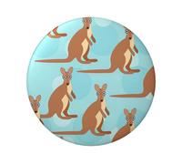 Funny For Kangaroo Zoo Printing - Insignia redonda de hojalata de 6 cm, impresión de un solo lado, perfecta para decoración de estilo personal y regalo, talla única, Metal