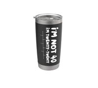 Funny Forty Years I'm not 40 I'm Twenty Twenty Vaso térmico de acero inoxidable de doble pared