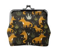 Funny Fox By The Field - Monedero pequeño de piel sintética para mujer