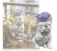 Funny French Bulldog Planter Pot,Creative Dog Flower Pot,Unique Attitude Garden Decor Statue,Quirky Puppy Outdoor Plant Vase Container,Indoor Outdoor Garden Decor (BB)