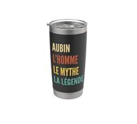 Funny French First Name Design - Aubin Vaso térmico de acero inoxidable de doble pared
