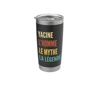 Funny French First Name Design - Yacine Vaso térmico de acero inoxidable de doble pared