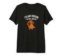 Funny Friends In Low Places Long Haired Dachshund Lover Camiseta Premium