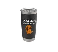 Funny Friends In Low Places Long Haired Dachshund Lover Vaso térmico de acero inoxidable de doble pared