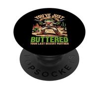 Funny Frog Cowboy You Has Buttered Your Last Biscuit PopSockets PopGrip Adhesivo