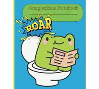 funny frog cute: light blue composition notebook wide ruled